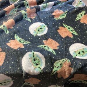 Disney Plush Throw Blanket with Green and Gray Accents